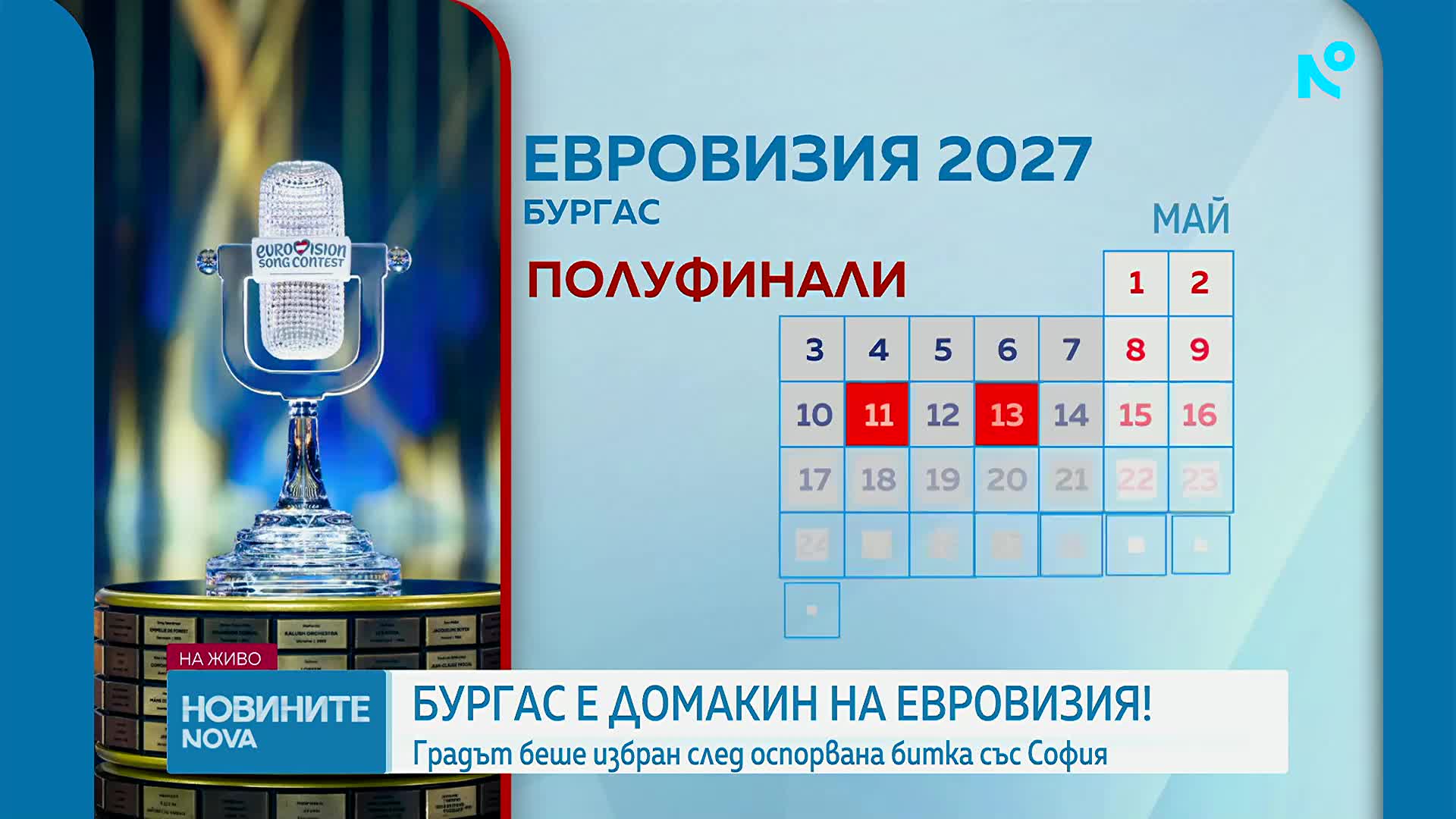 Бургас ще бъде домакин на „Евровизия” 2027