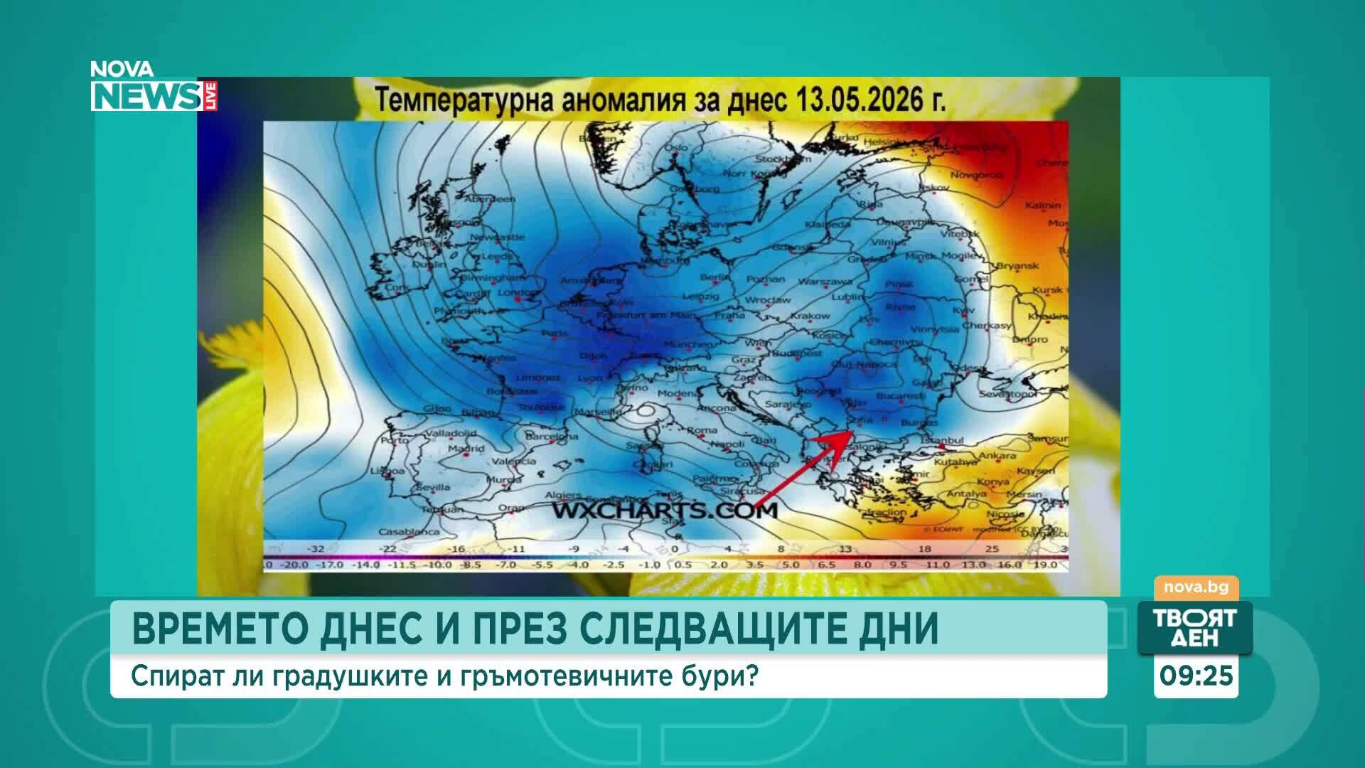 Климатологът Симеон Матев: Динамично време с валежи и риск от градушки в Южна България