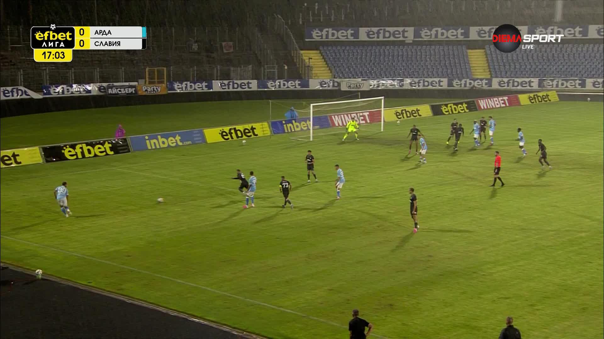Арда - Славия 1:0 /първо полувреме/