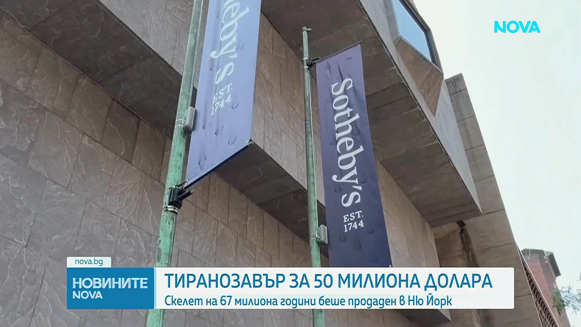 Скелет на тиранозавър Рекс беше продаден за 50 милиона долара на търг