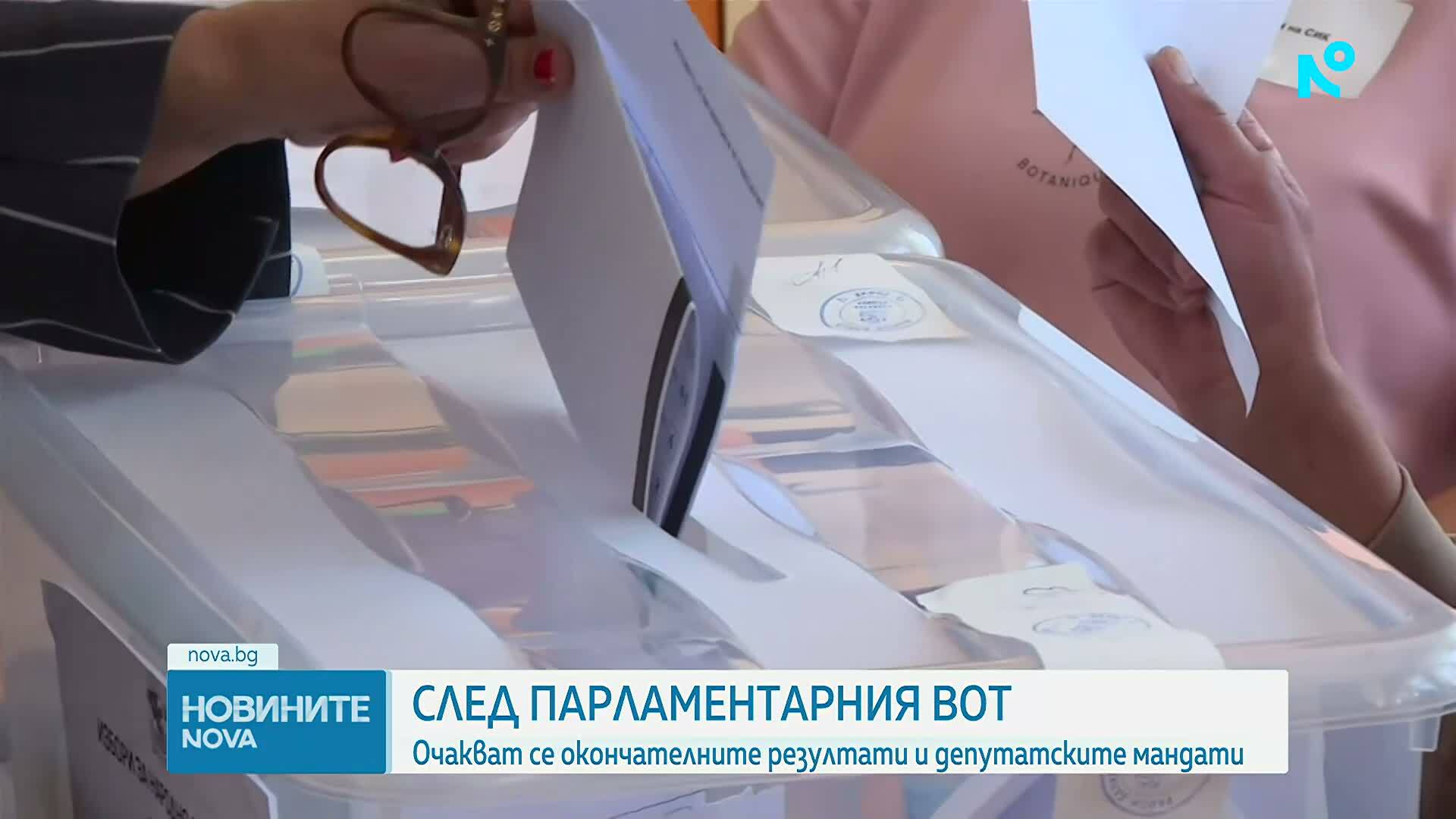 ЦИК обявява окончателните резултати от изборите