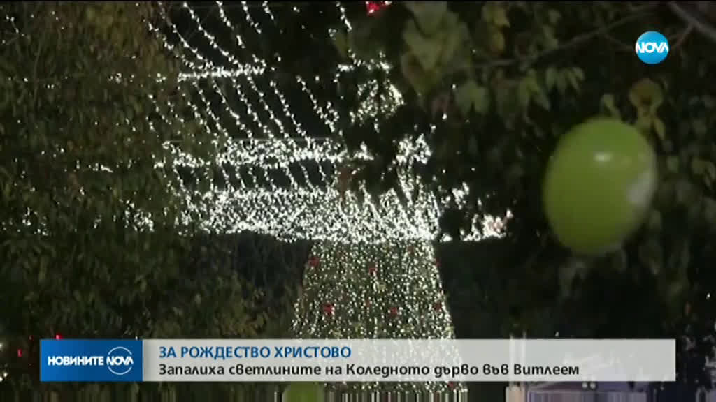 Запалиха светлините на коледното дърво във Витлеем