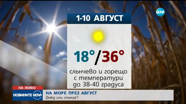 От 10 до 40 градуса през август