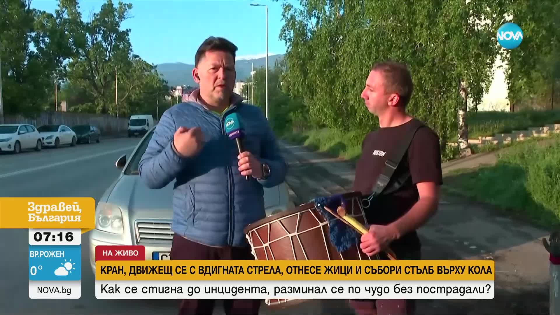 От първо лице: Защо кран събори стълб върху кола в София