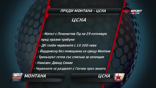 Преди Монтана - ЦСКА