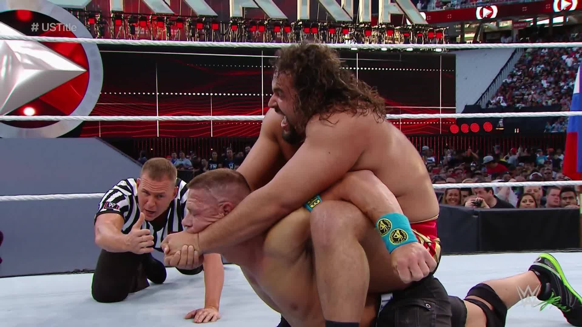 Лана разсейва Русев и Джон Сина се възползва, за да обърне мача: WrestleMania