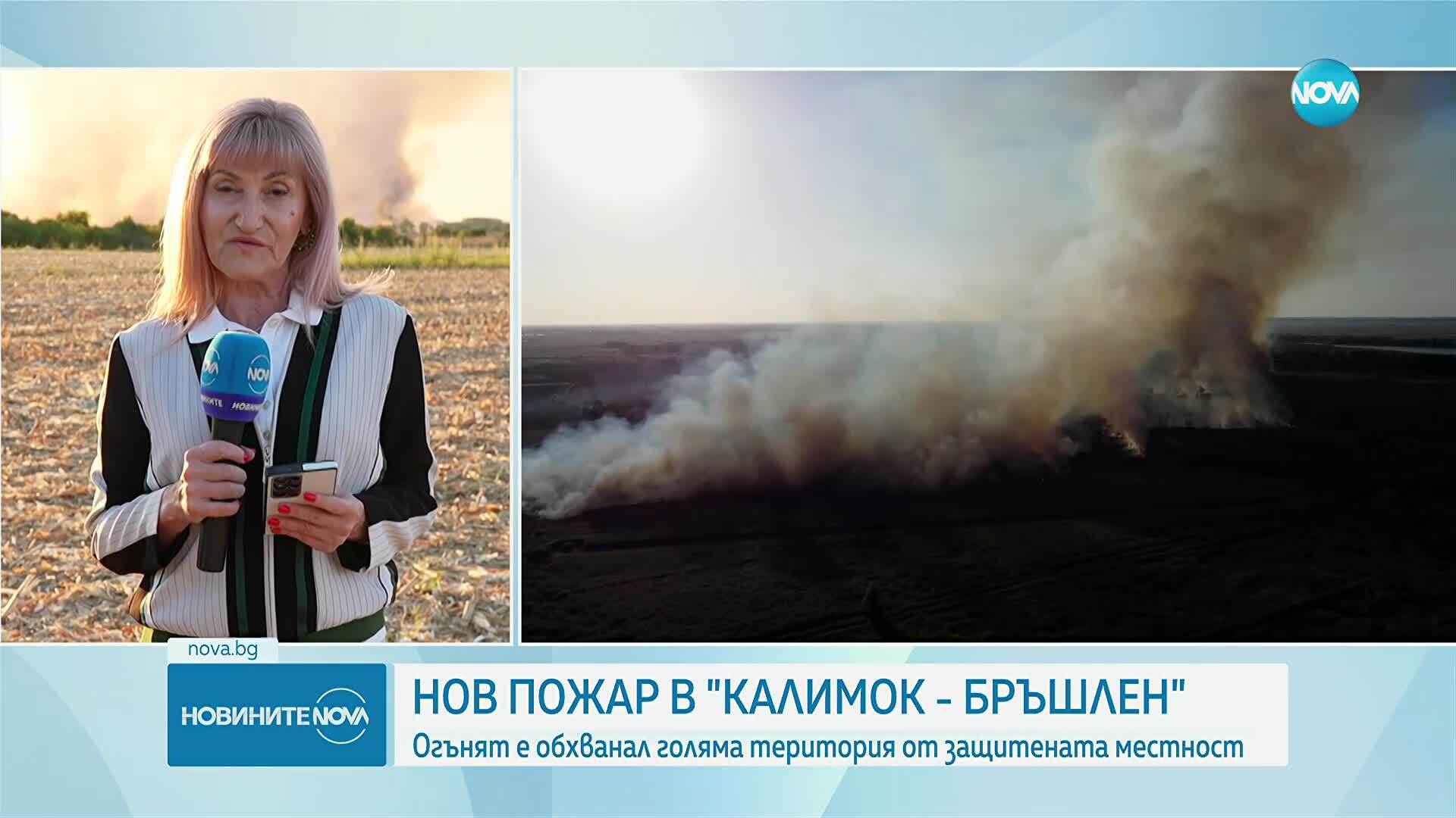 Пожар в защитената местност край Тутракан