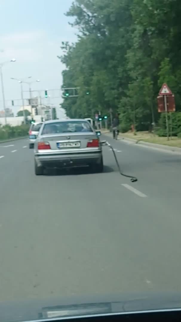 Автомобил с маркуч по улиците на Пловдив