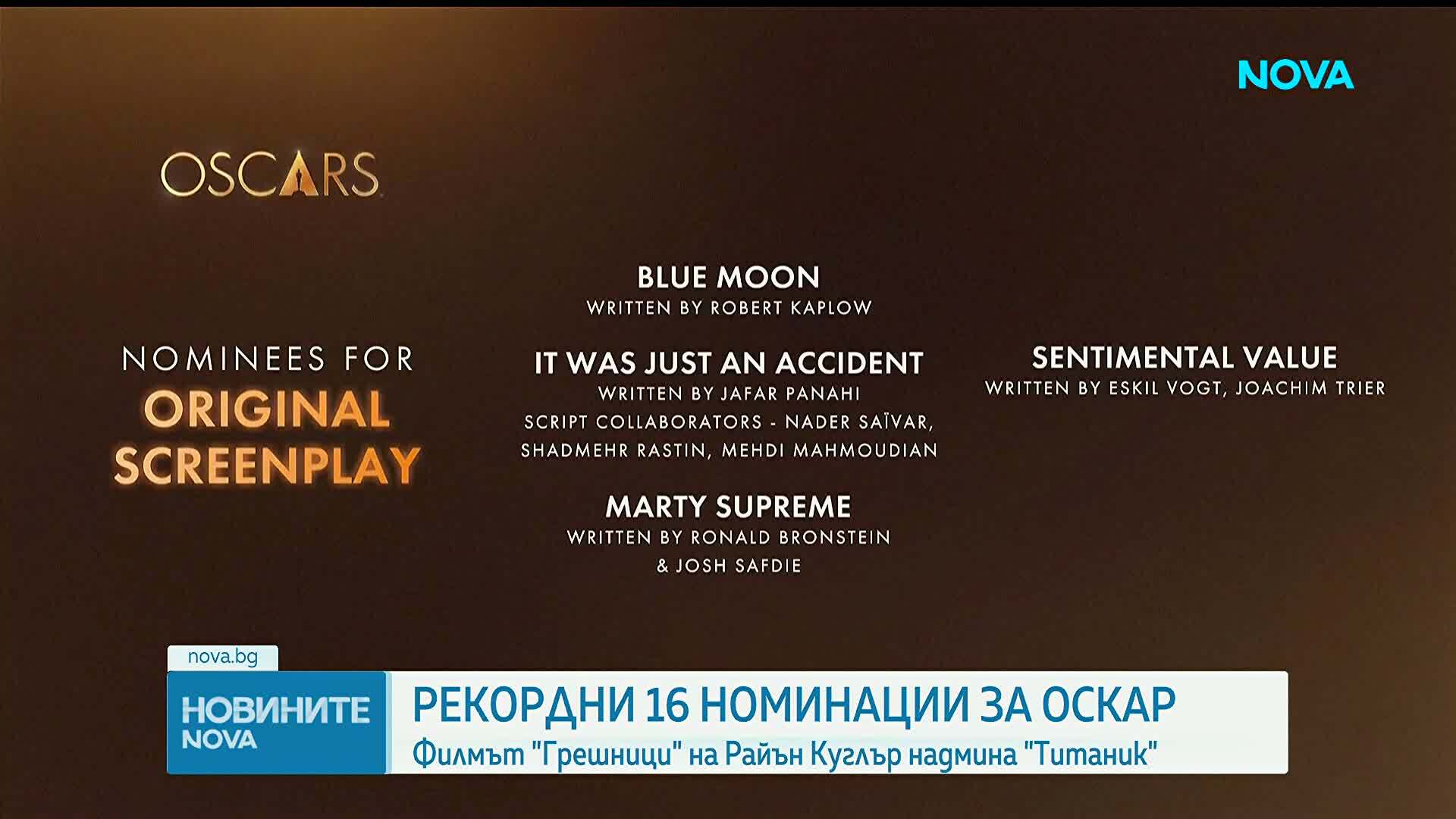 Нов рекорд в историята на „Оскар“-ите: Филмът „Грешници“ получи 16 номинации