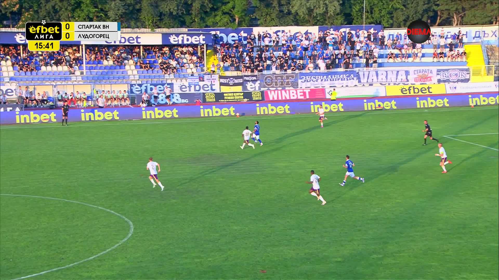 Спартак Варна - Лудогорец 0:0 /първо полувреме/