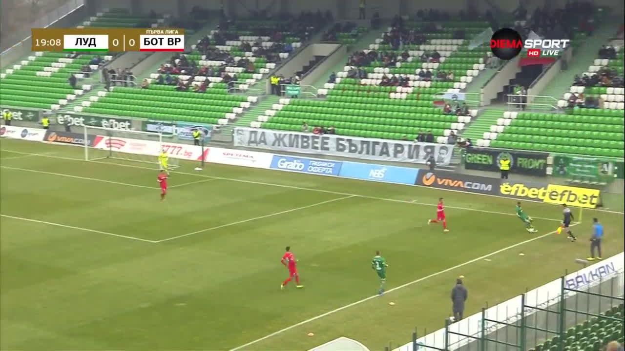 Лудогорец - Ботев Враца 2:0 /първо полувреме/