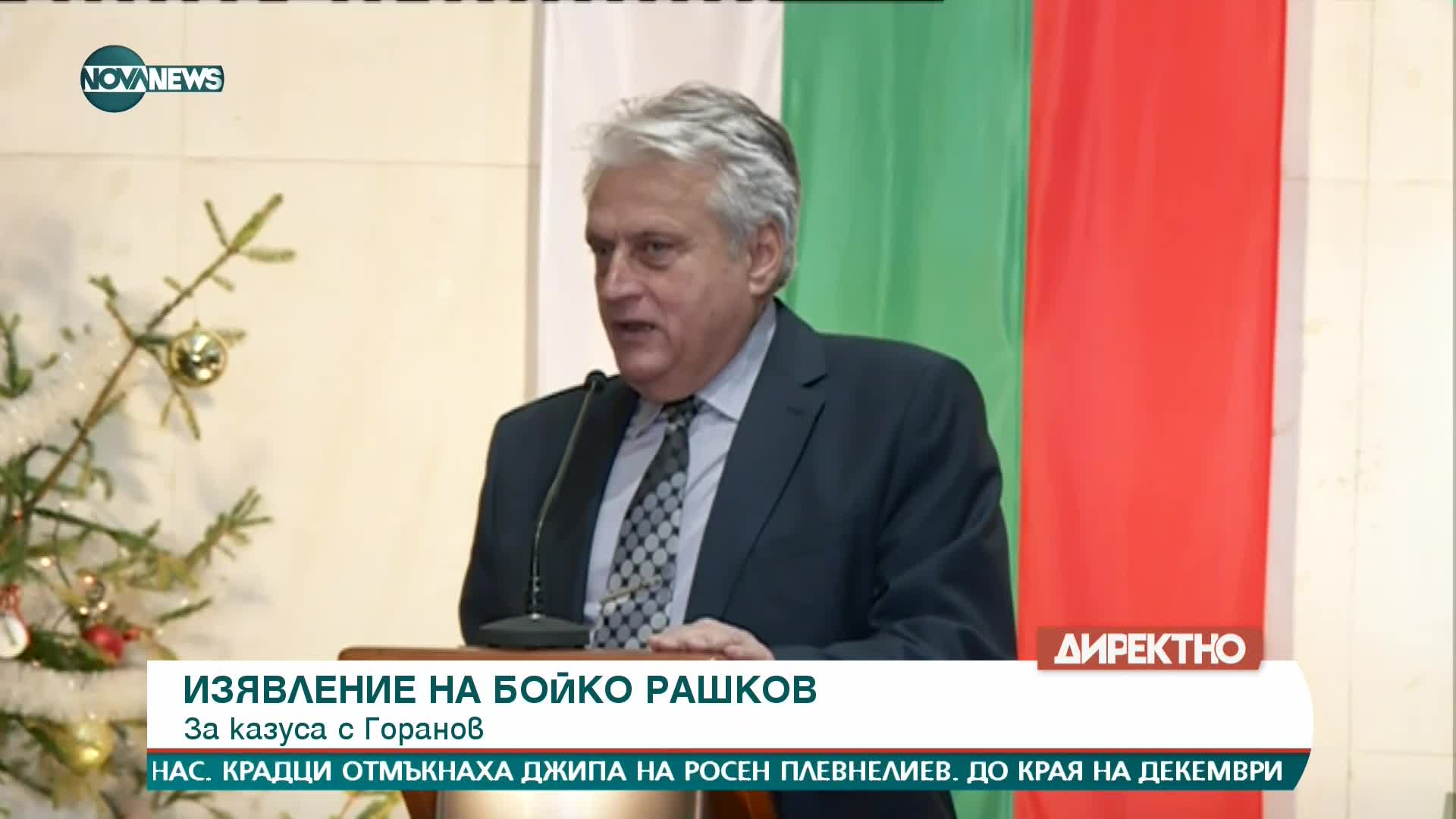 Изявление на министър Бойко Рашков