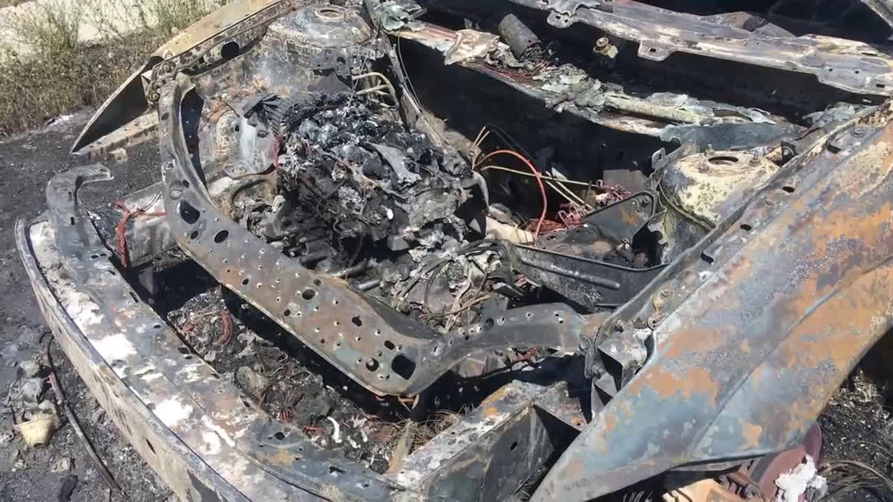 Кола горя на АМ „Тракия“ (ВИДЕО)