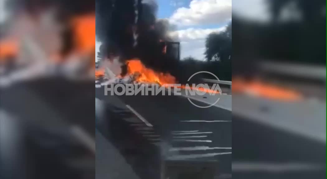 Камион се запали на магистрала „Тракия”