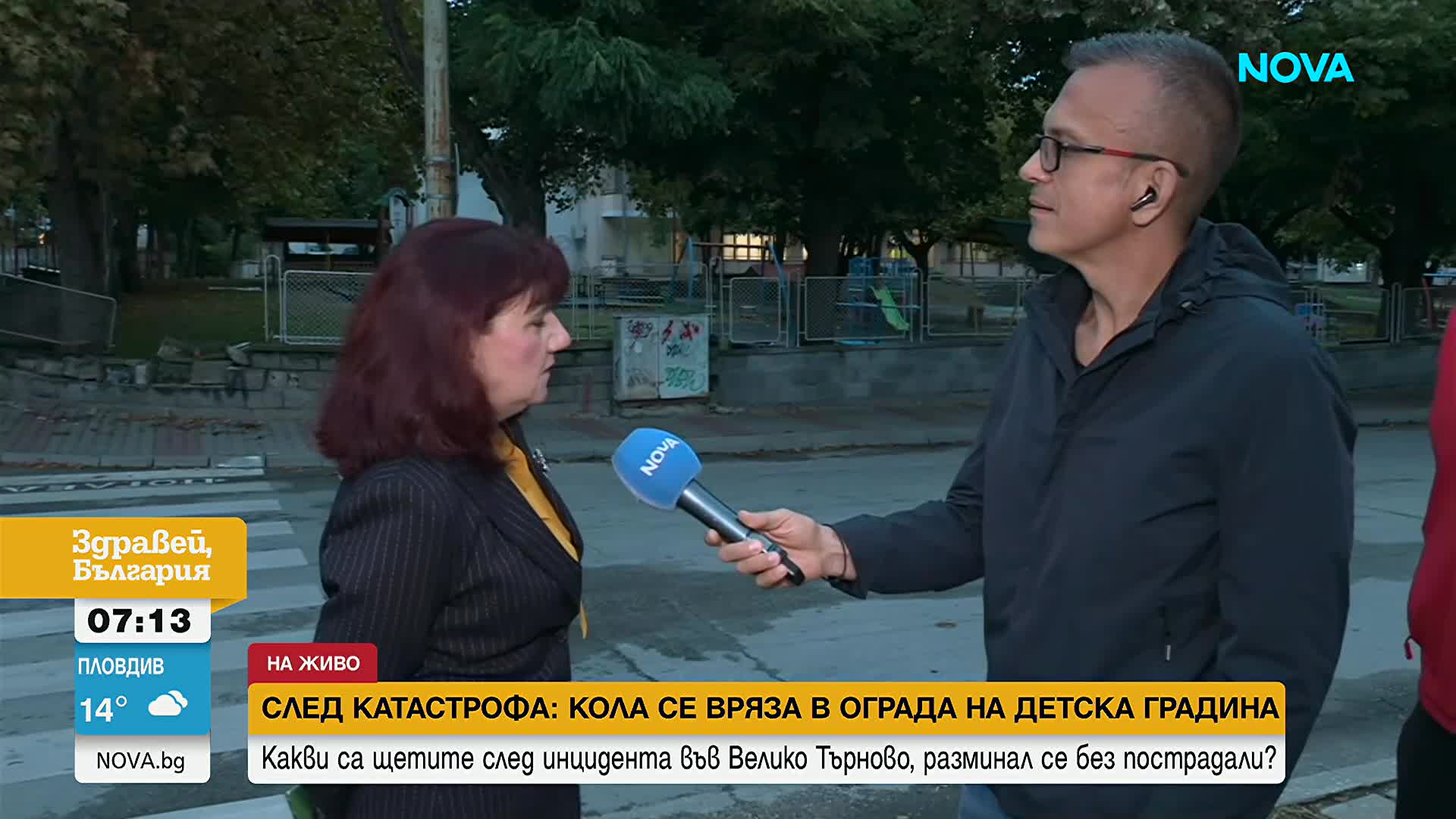 Сблъсъкът на кола в ограда на детска градина във Велико Търново станал заради отнето предимство