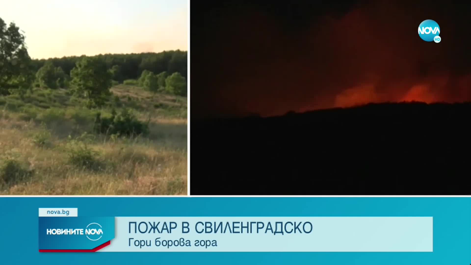 Голям пожар бушува край Свиленград (ВИДЕО)