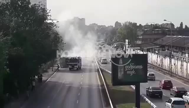 Автобус на градския транспорт се запали в София