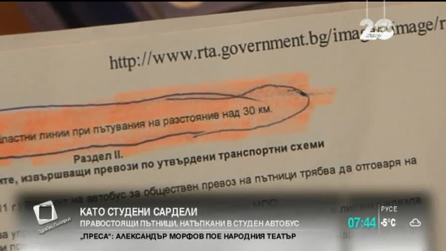 Правостоящи пътници, натъпкани като сардели в студен автобус