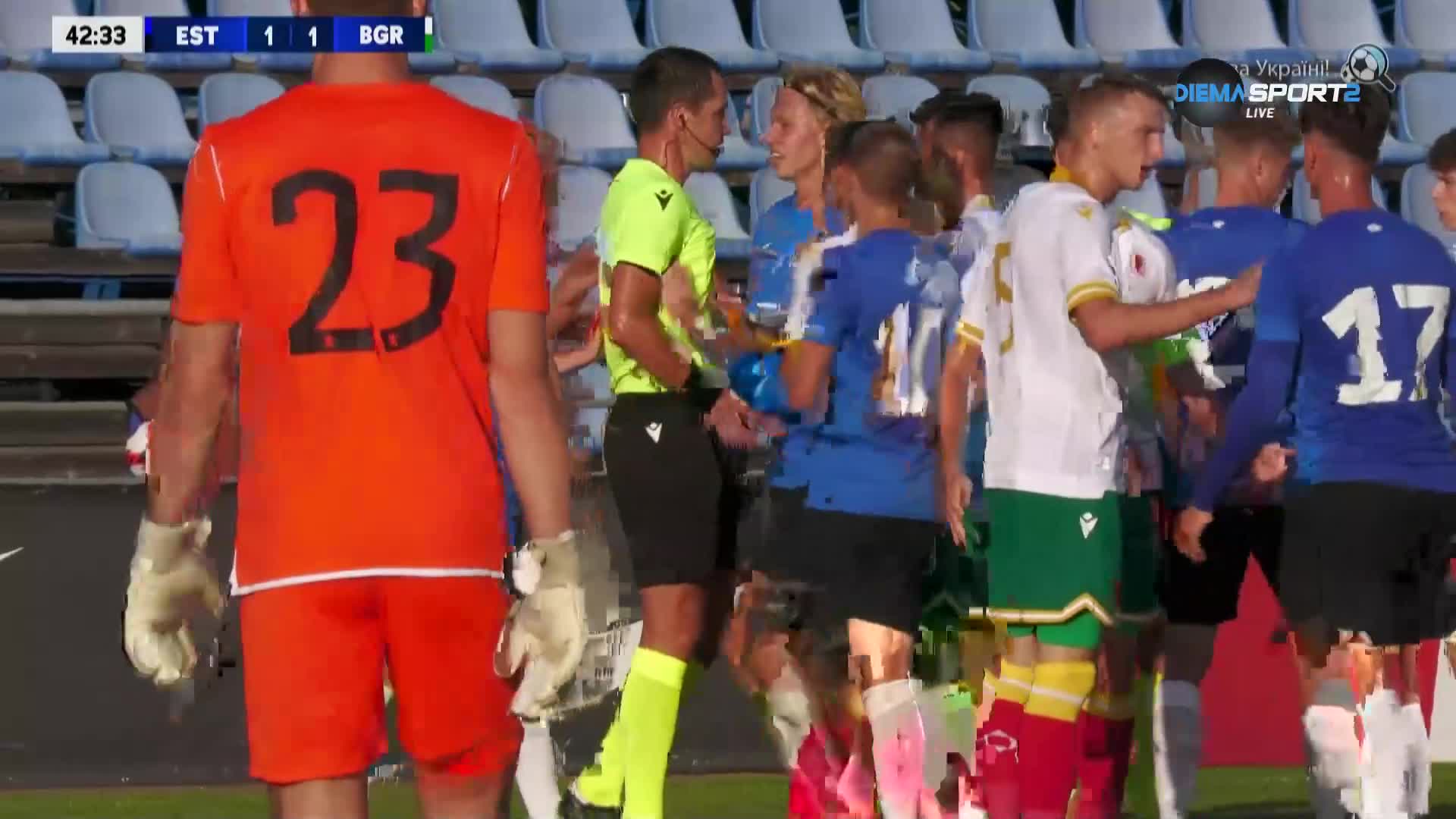 Напрежение между футболистите на Естония U21 и България U21