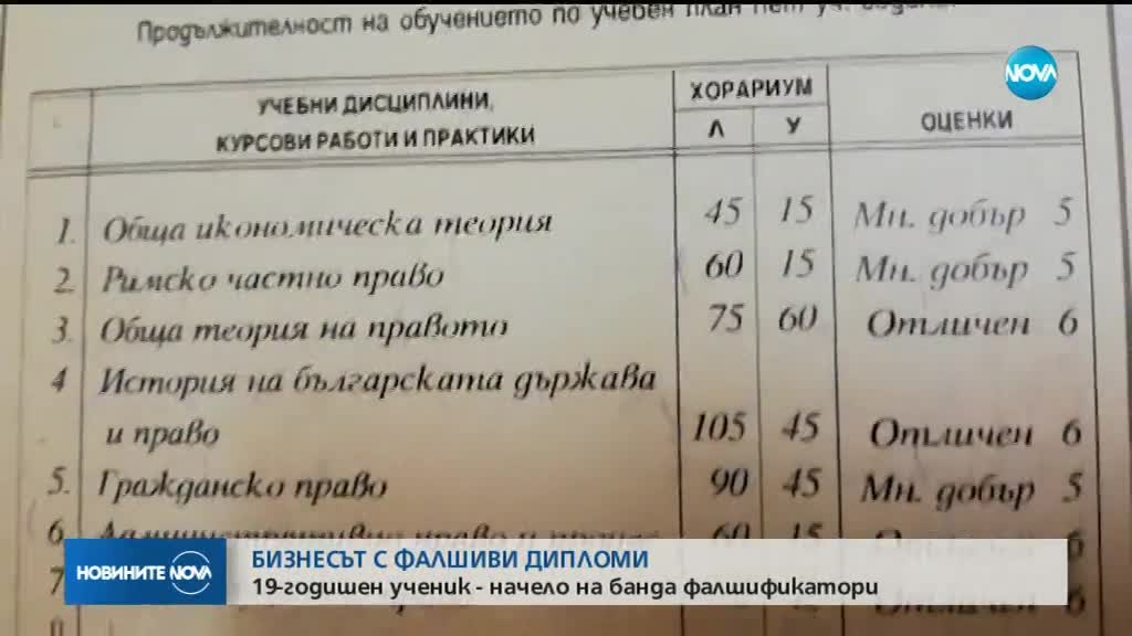 Ученик е начело на група за фалшифициране на дипломи