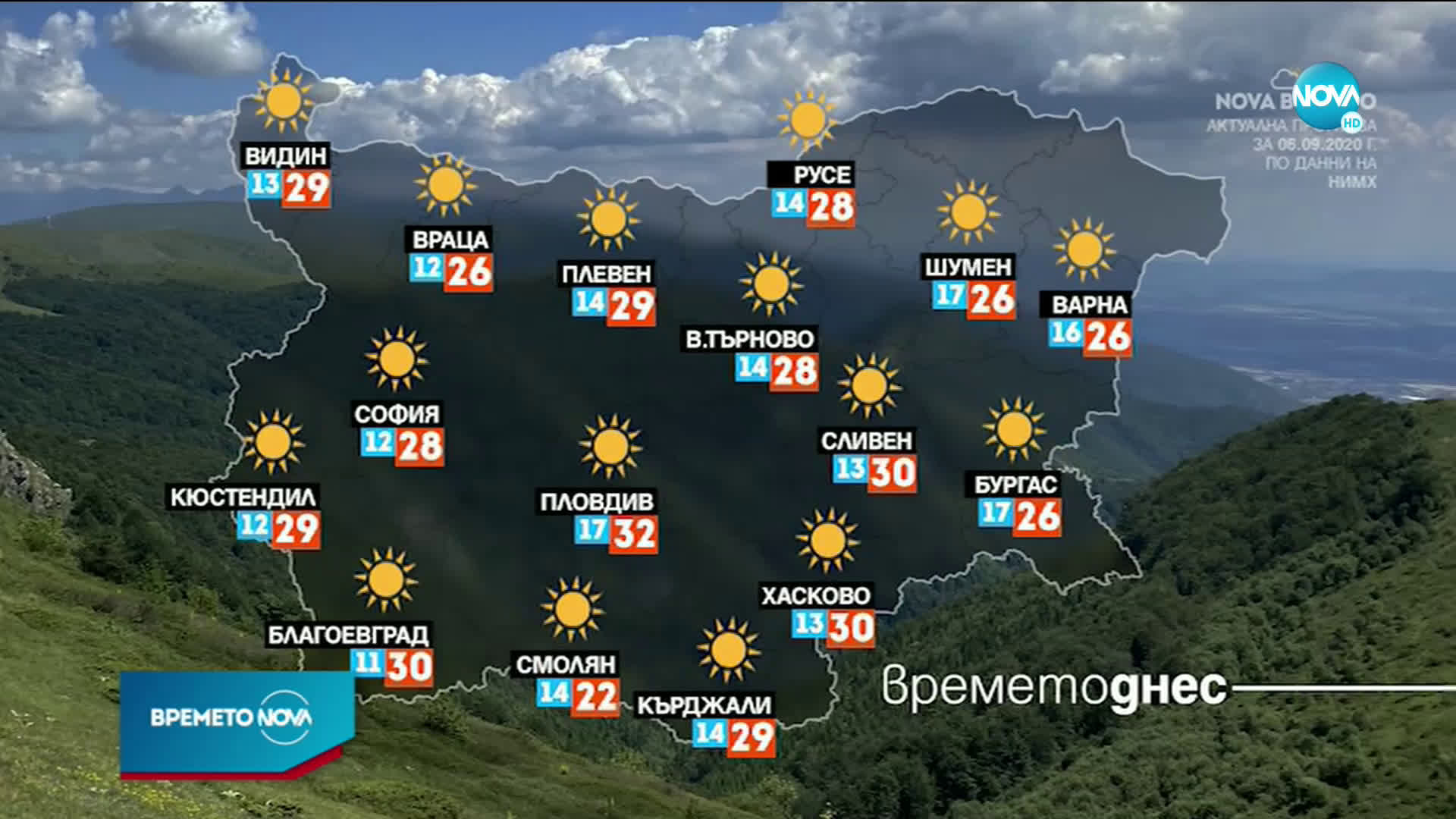 Прогноза за времето (06.09.2020 - обедна емисия)