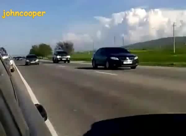 Кортежът на Путин в Чечня 