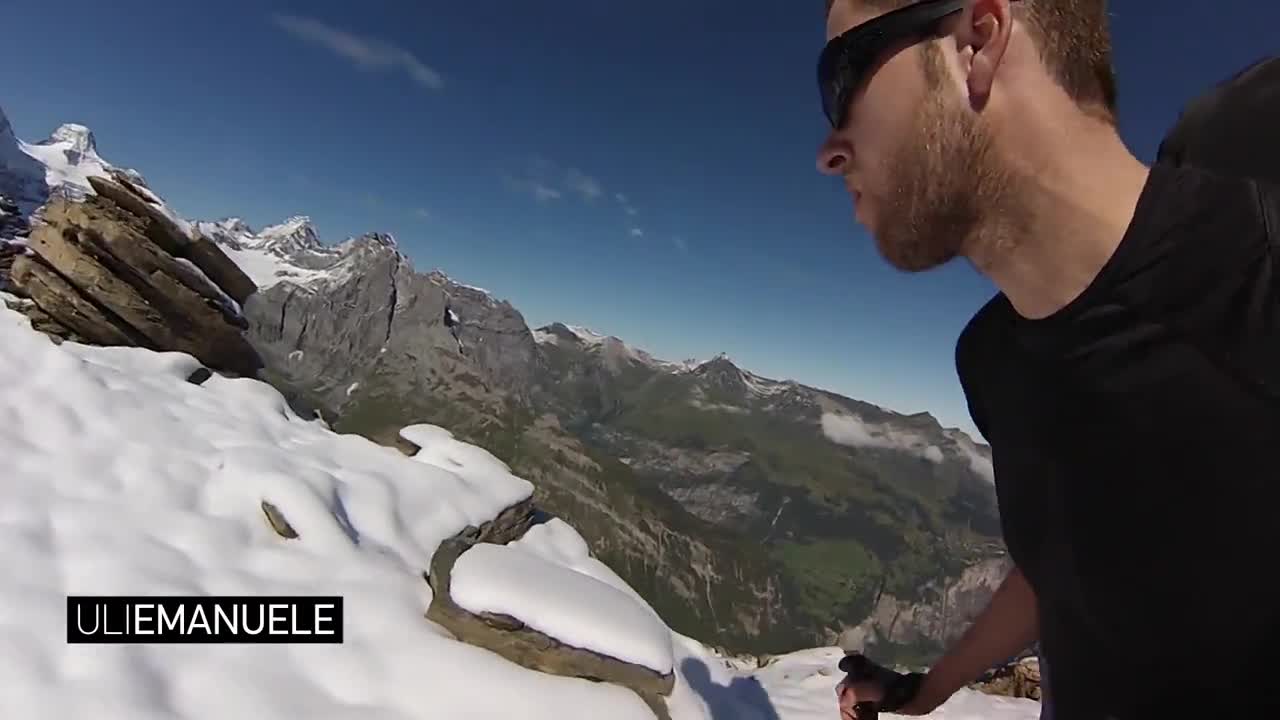 Екстремен скок с Wingsuit през 2 м. скална цепнатина!