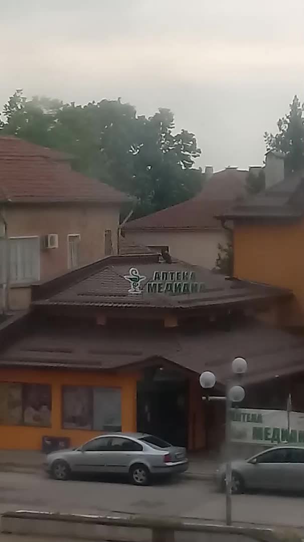 Паун на покрива на аптека