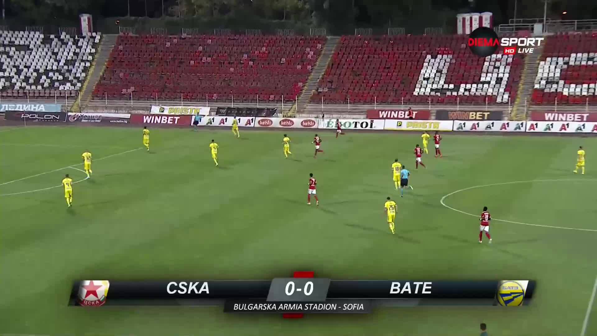 Началото на сблъсъка между ЦСКА и БАТЕ Борисов