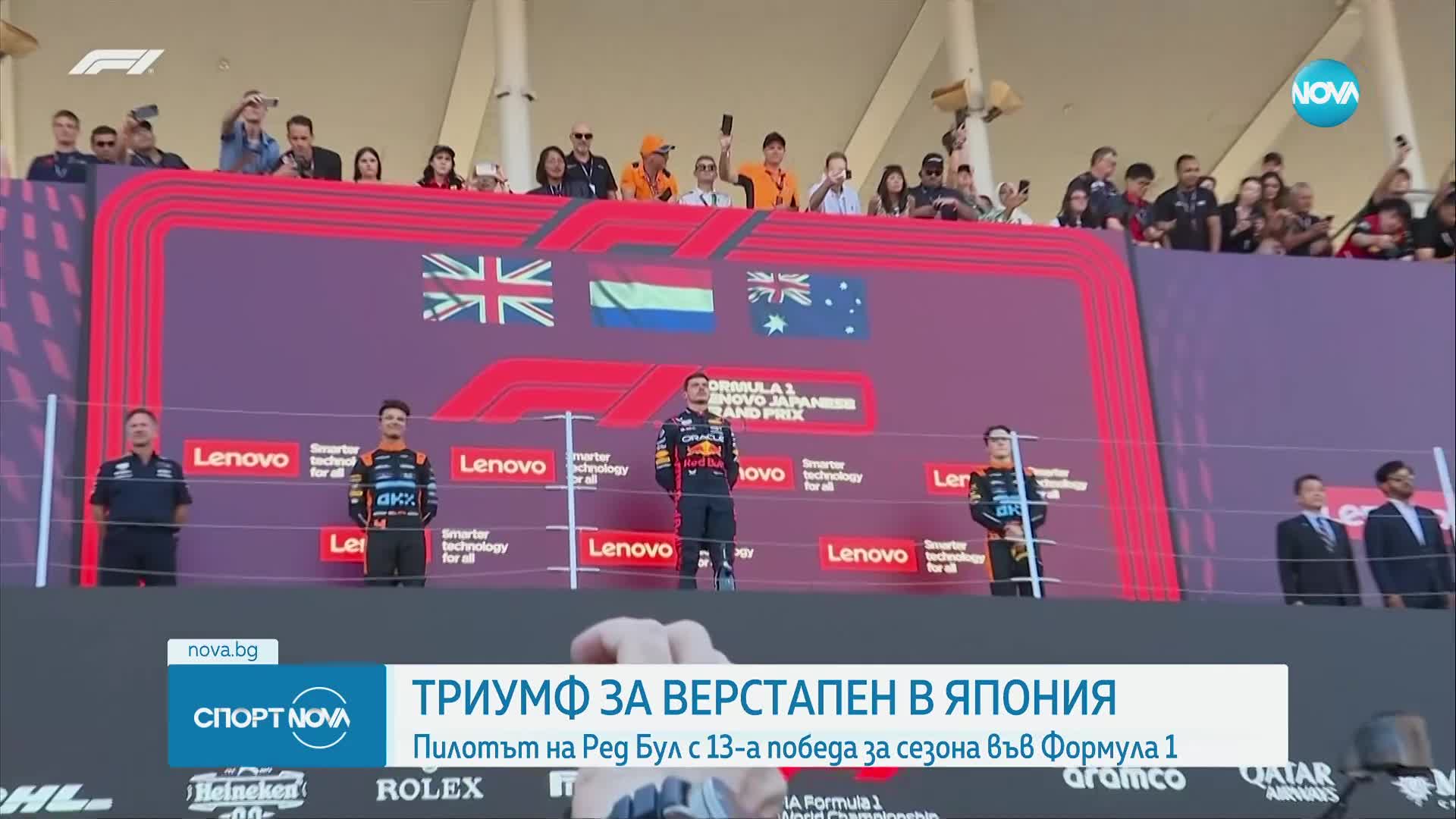 Макс Верстапен постигна 13-ата си победа във Формула 1 и спечели титлата