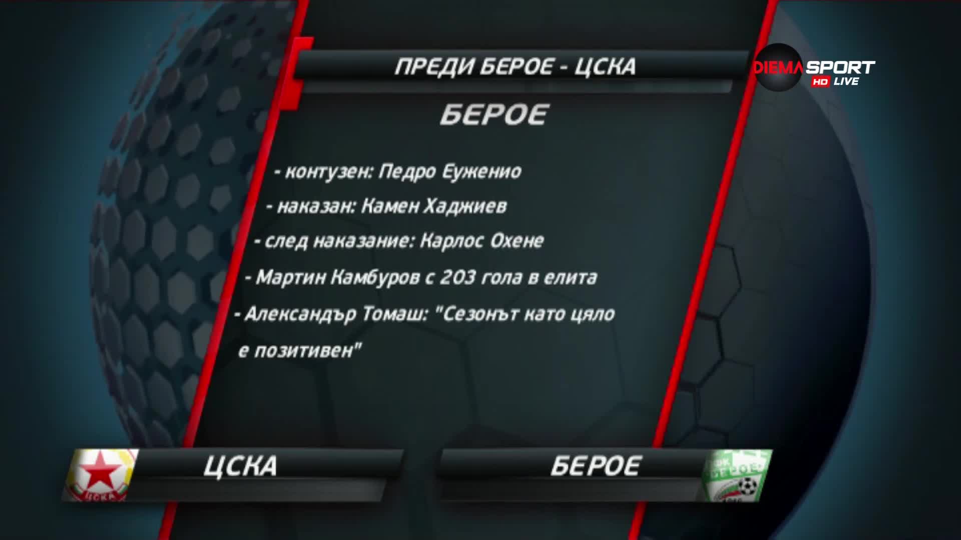 ЦСКА и Берое се изправят един срещу друг в последния кръг на Първа лига