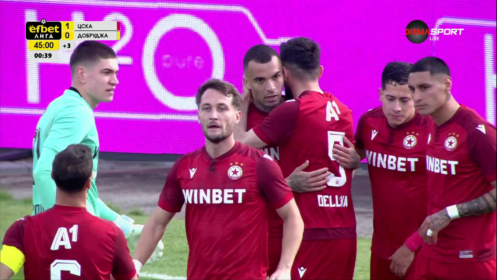 ЦСКА - Добруджа 1:0 /първо полувреме/