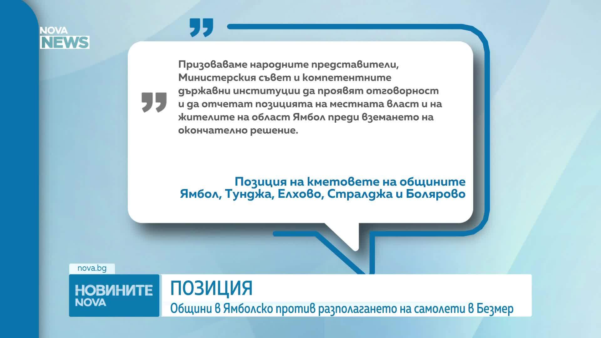 Общини в Ямболско против разполагането на самолети в Безмер