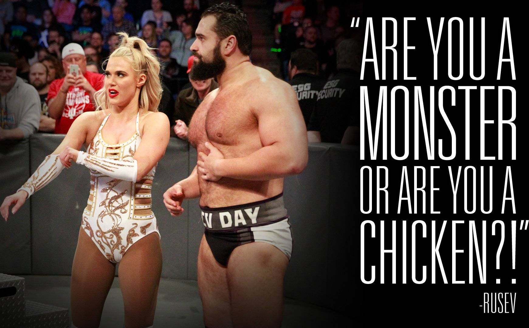 Русев използва нови методи, за да мотивира Лана WWE Mixed Match Challenge
