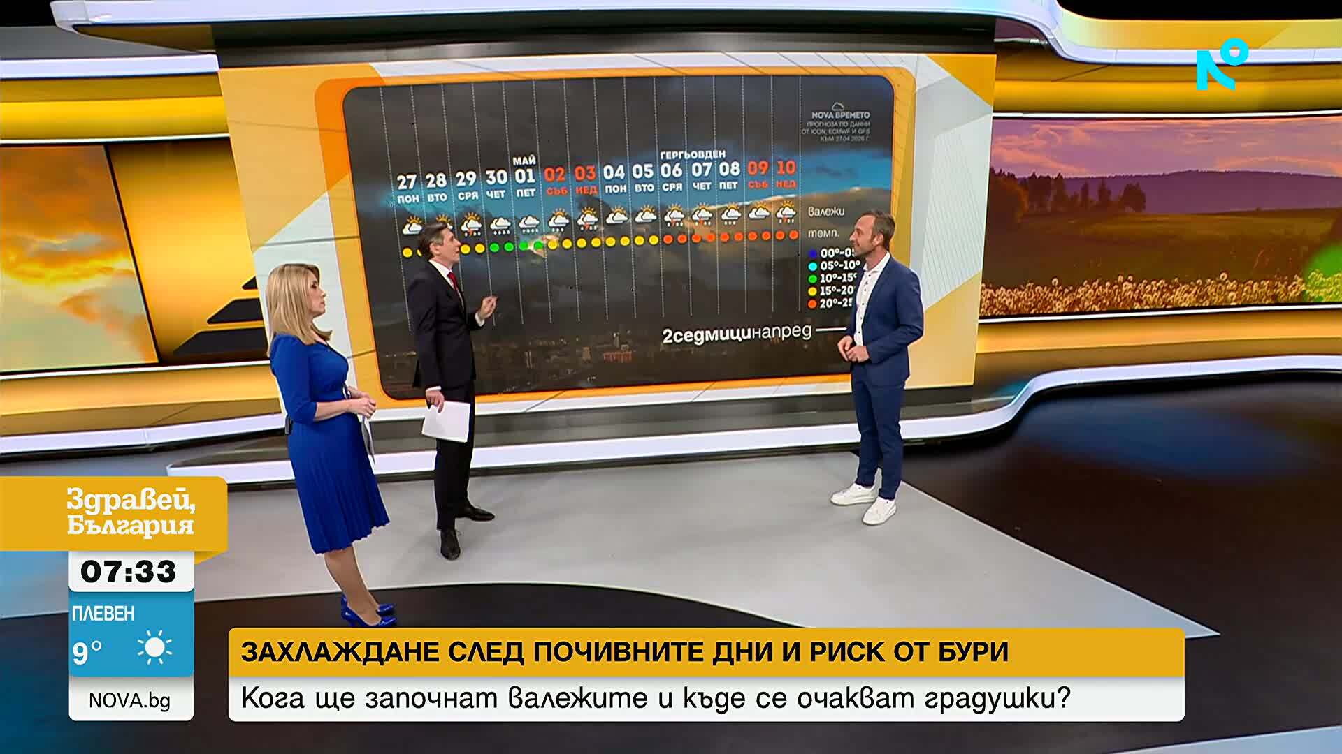 Май започва с дъжд, студ и слани