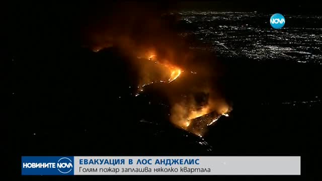 Голям пожар заплашва квартал на Лос Анджелис