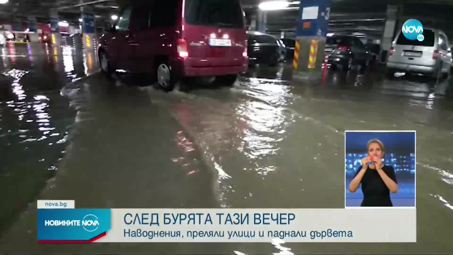 Наводнени улици и паднали дървета след бурята в части от Западна България