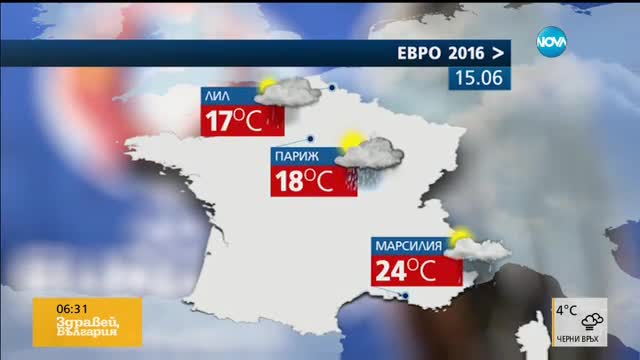 Прогноза за времето (15.06.2016 - сутрешна)