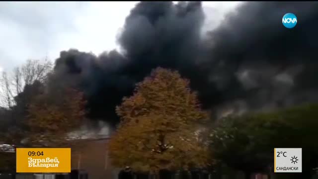 Огромен пожар в белгийска фабрика за гофрети