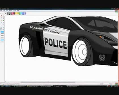 Как Се Рисува Lamborghini Gallardo полицейска кола с MS Paint