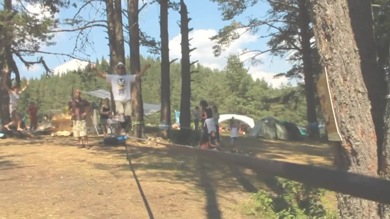 Slackline трикове и забава