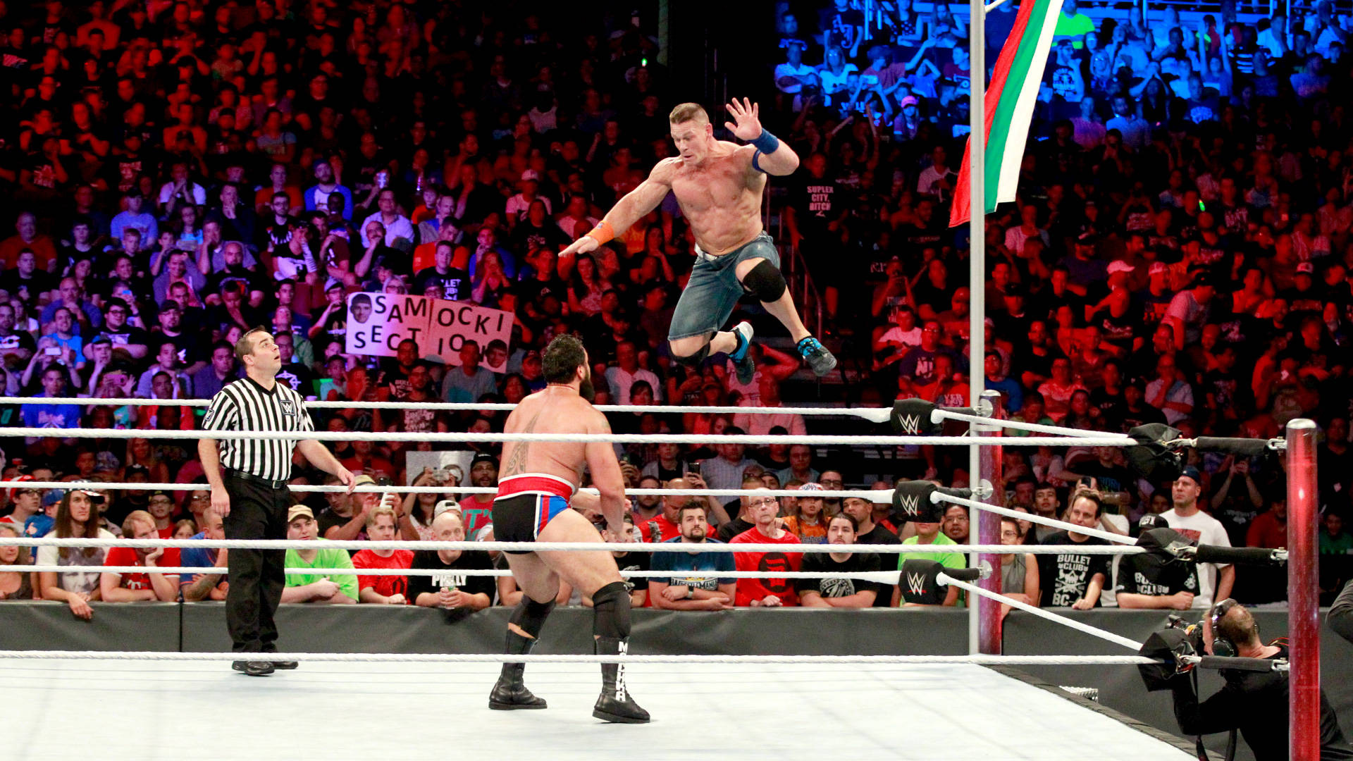 ЕКСКЛУЗИВНО: РУСЕВ брани честта на българския флаг срещу ДЖОН СИНА: WWE Battleground 2017 (WWE N