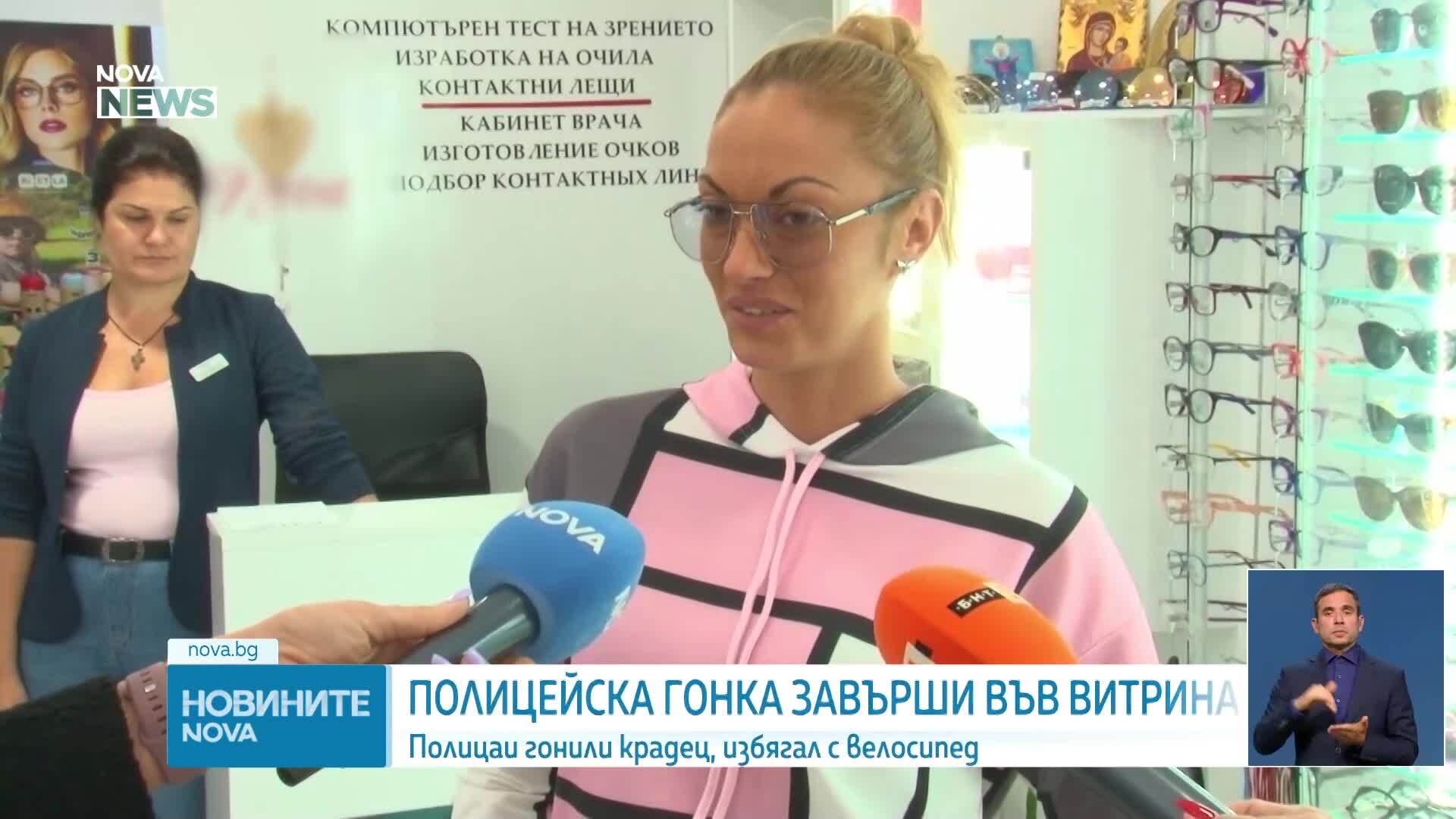 Патрулка се заби в оптика в Бургас след гонка