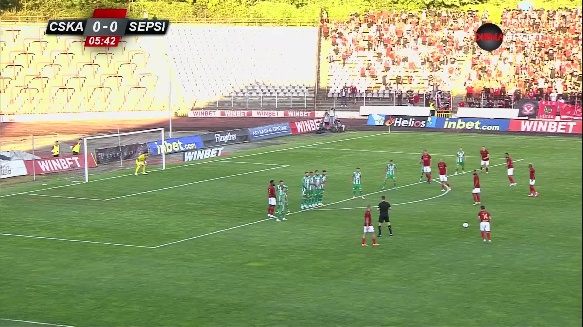 ЦСКА - Сепси 0:0 /първо полувреме/