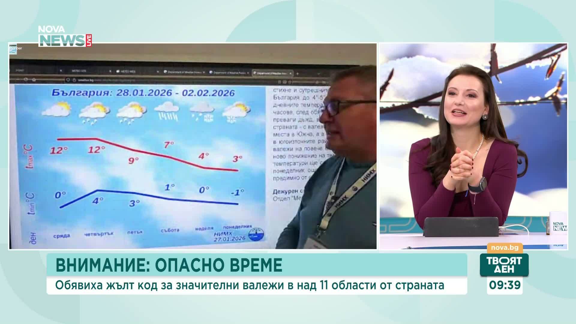 Валежи, застудяване и сняг в края на седмицата