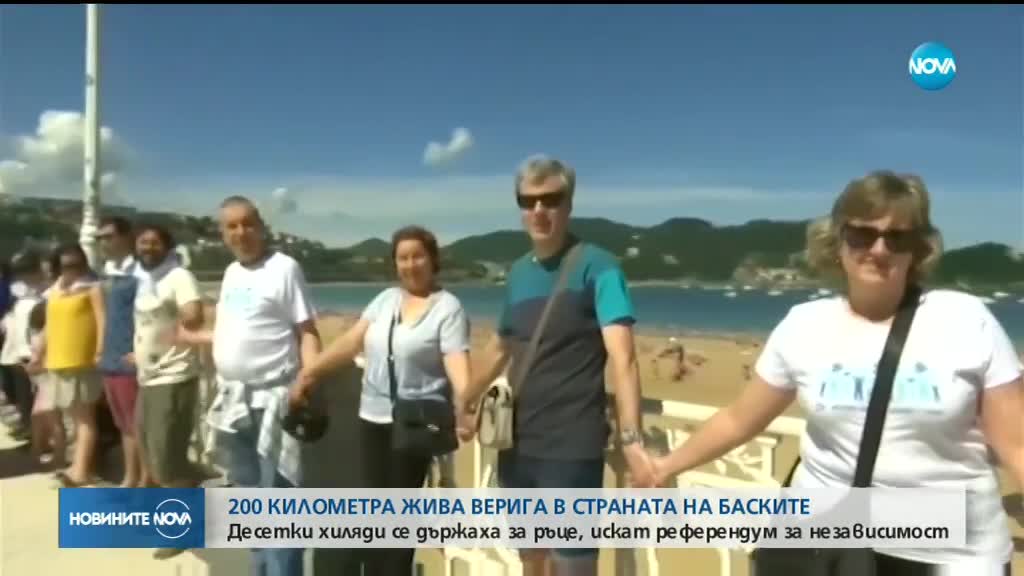 Баските направиха човешка верига от 202 км