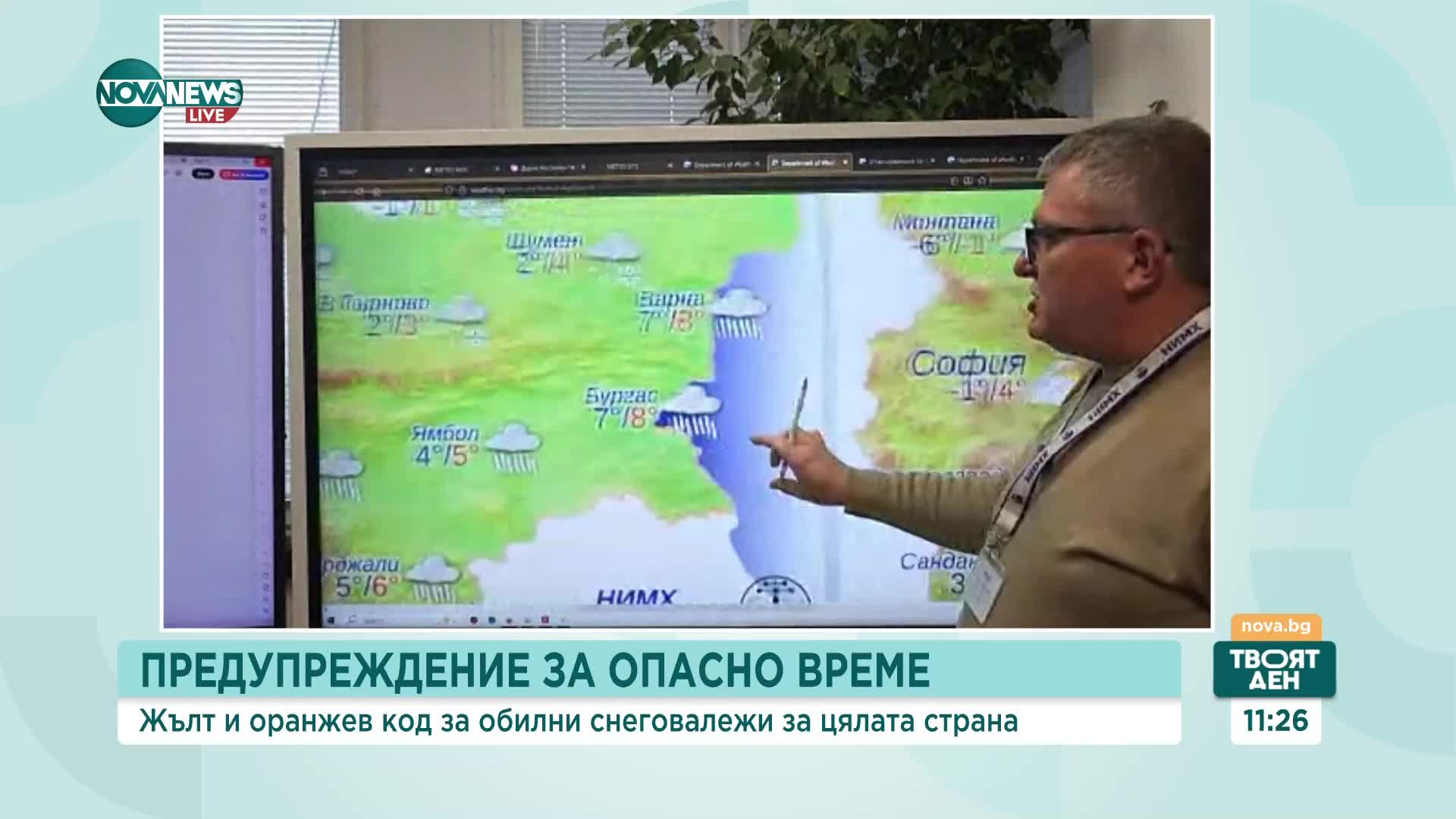 Предупреждение за опасно време за цялата страна