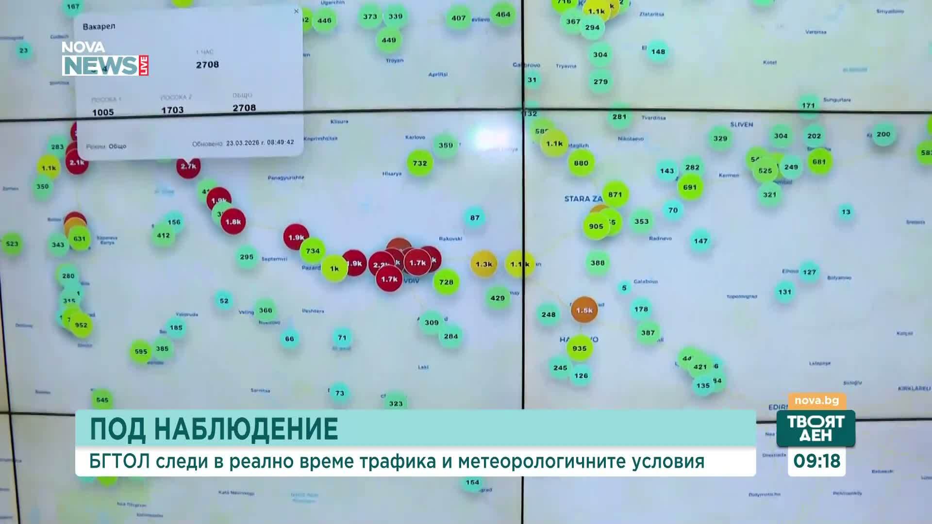 Тол системата вече предоставя данни за трафика и времето