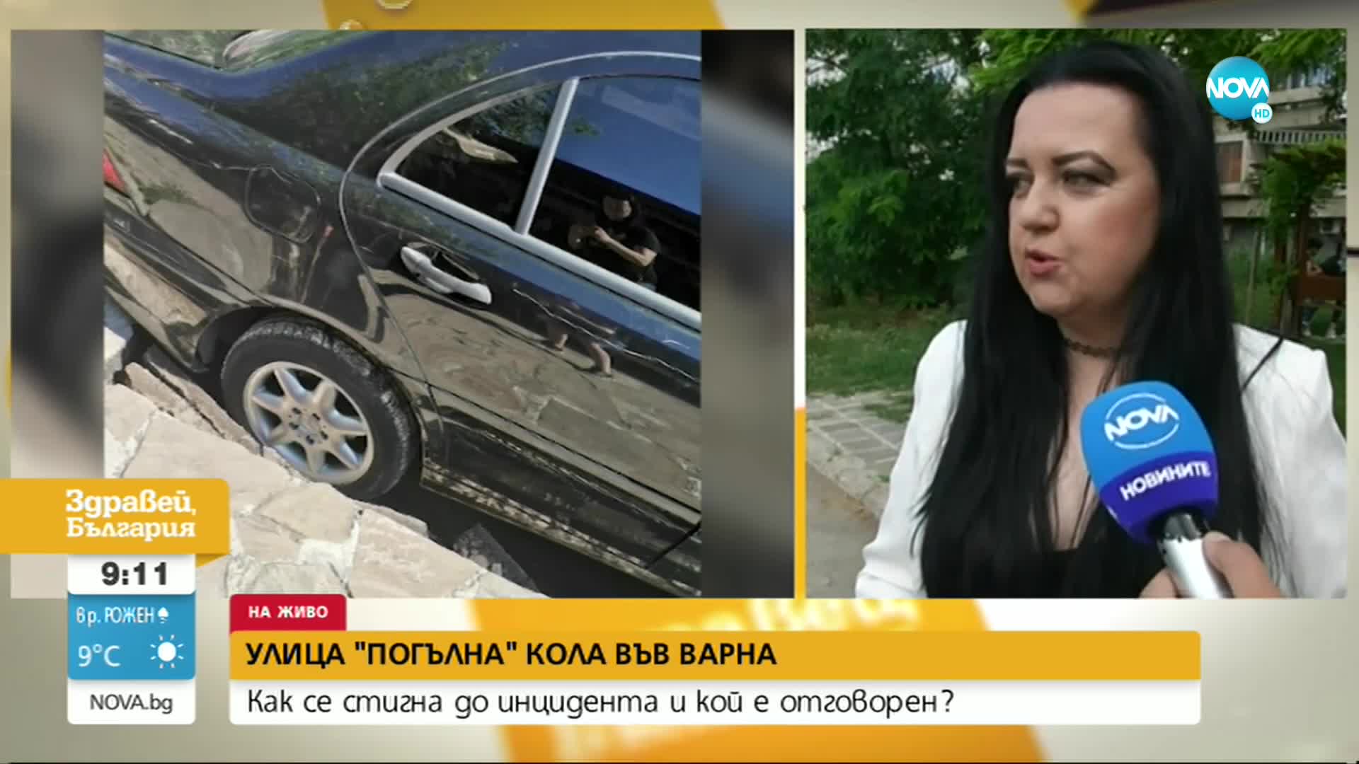 Кола пропадна на улица във Варна