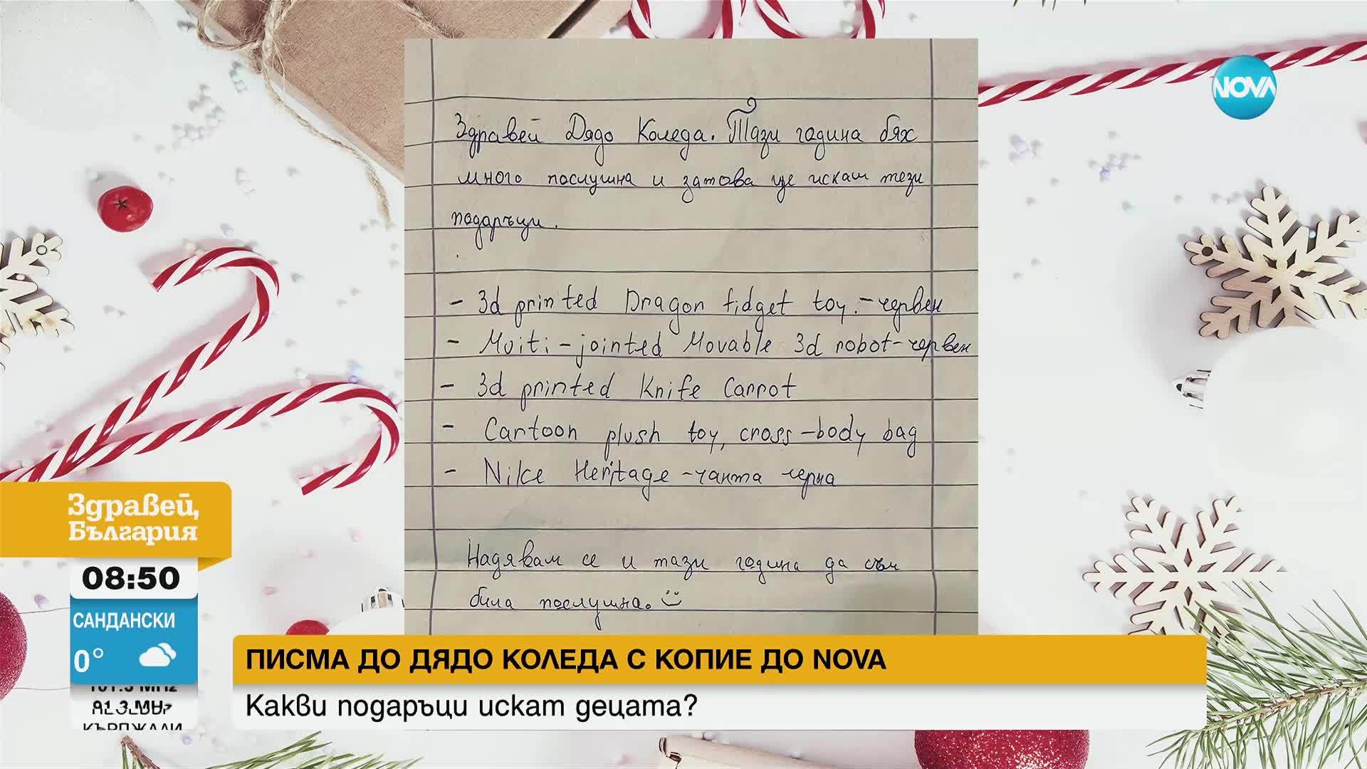 Из писмата до Дядо Коледа: Искам робот, пистолет с патрони и плавници